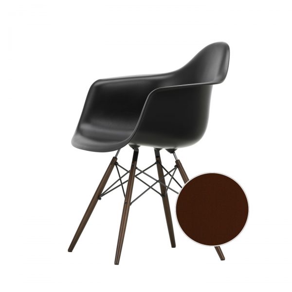 Eames Plastic Chair DAW, Gestell Ahorn dunkelbraun